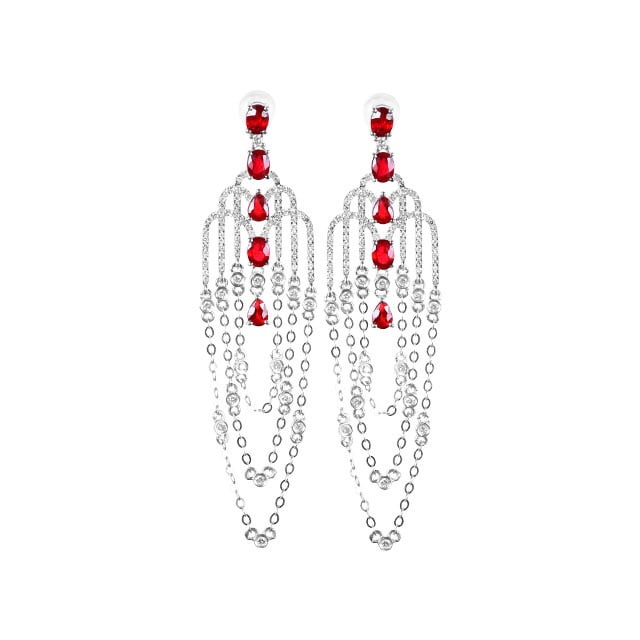 14k Gold 3.02 Ctw Natural Ruby & Diamond Earrings - 5