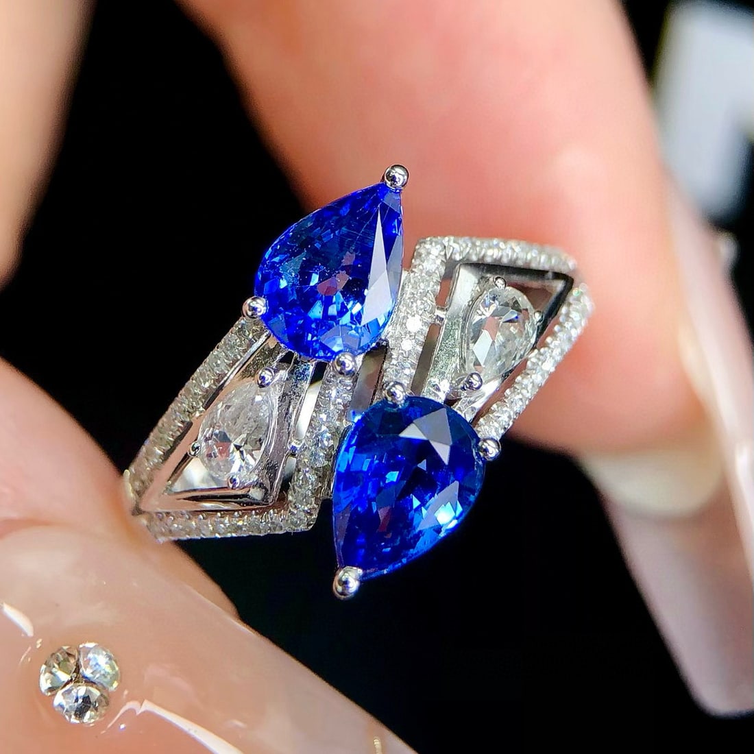 14k Gold 2.27 Ctw Natural Sapphire & Diamond Ring - 6