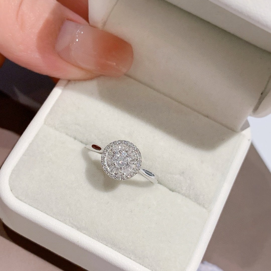 14k Gold 0.50 Ct Natural H Diamond Ring - 3