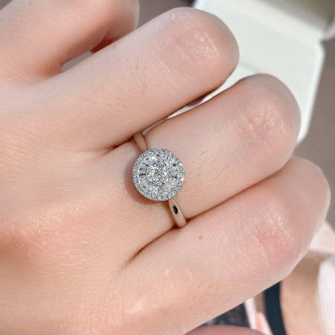 14k Gold 0.50 Ct Natural H Diamond Ring - 4