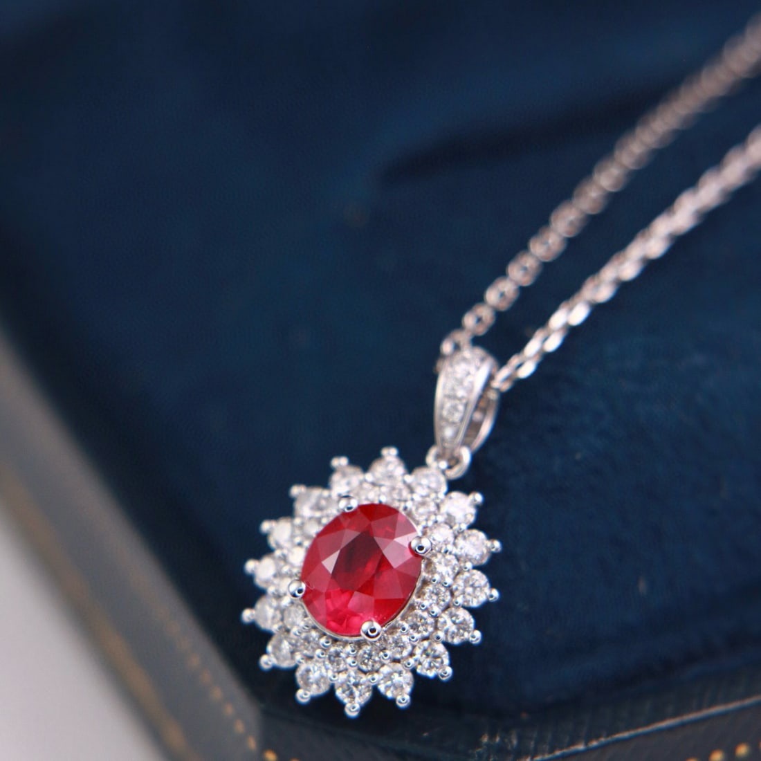 14k Gold 3.23 Ctw Natural Ruby & Diamond Jewelry Set - 2