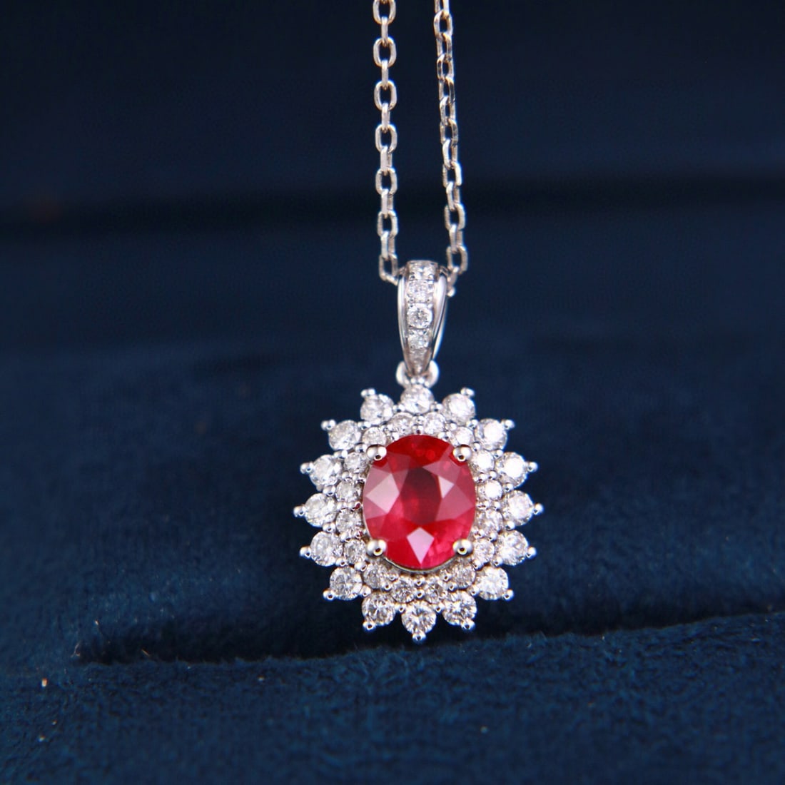 14k Gold 3.23 Ctw Natural Ruby & Diamond Jewelry Set - 4