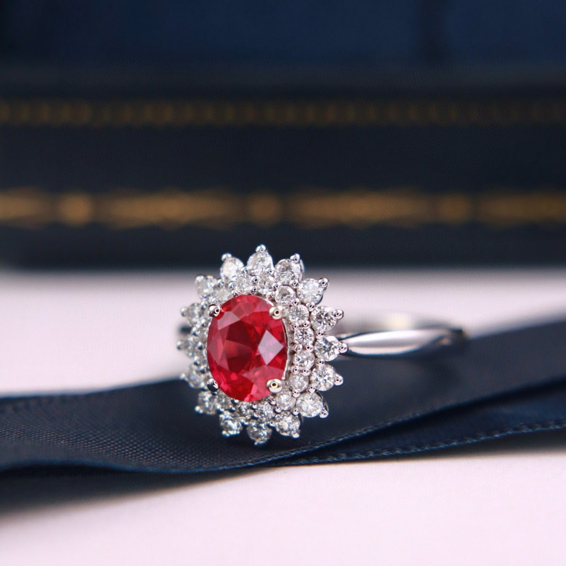 14k Gold 3.23 Ctw Natural Ruby & Diamond Jewelry Set - 6