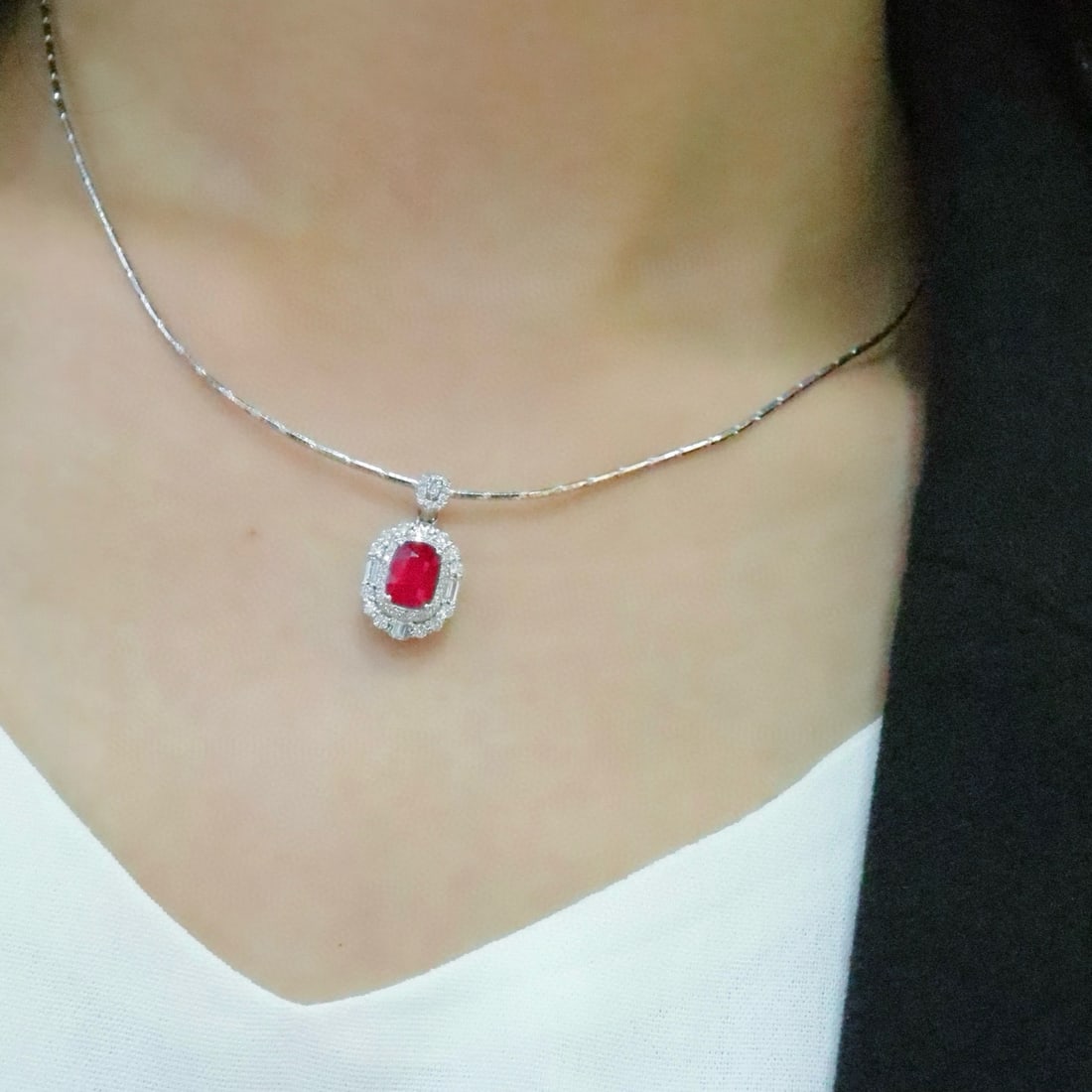 14k Gold 2.07 Ctw Natural Ruby & Diamond Pendant( Without Chain ) - 5
