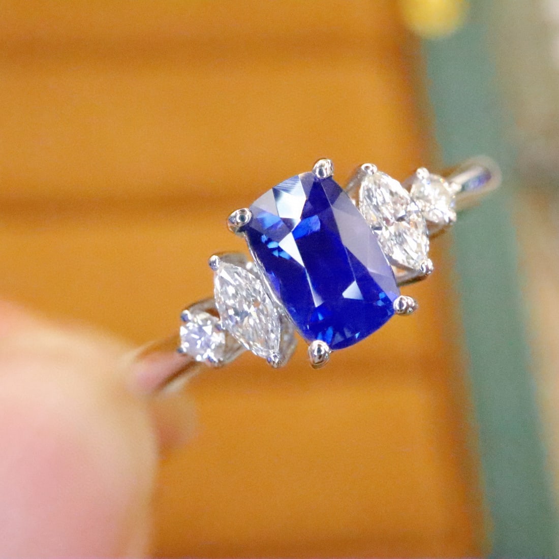 14k Gold 1.22 Ctw Natural Sapphire & Diamond Ring - 3