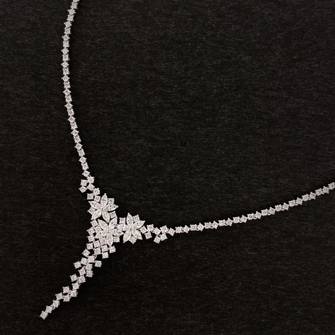 14k Gold 3.00 Ct Natural H Diamond Necklace - 3