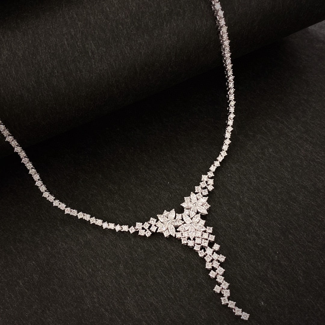 14k Gold 3.00 Ct Natural H Diamond Necklace - 4