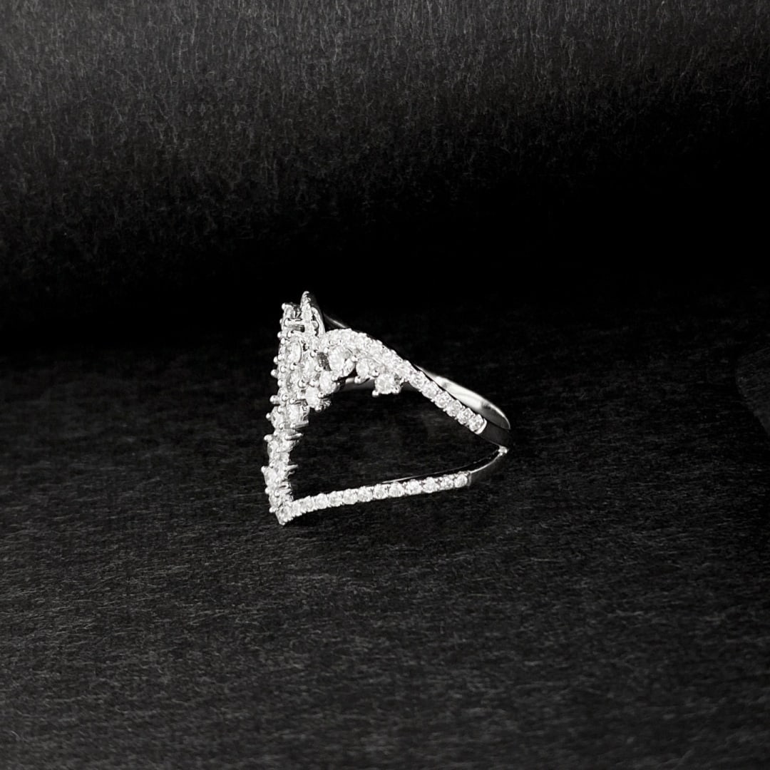 14k Gold 0.80 Ct Natural H Diamond Ring - 4