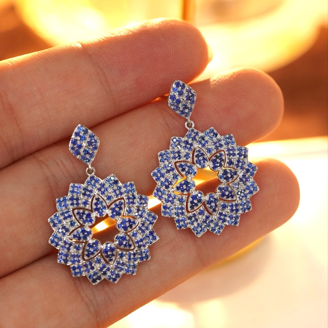 14k Gold 2.0 Ct Natural Sapphire Earrings - 2