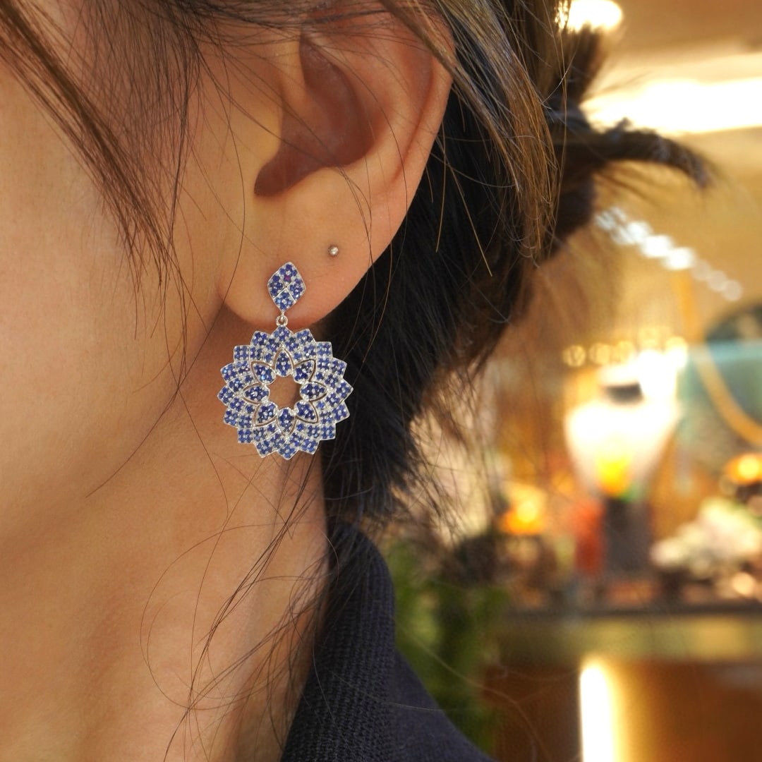 14k Gold 2.0 Ct Natural Sapphire Earrings - 3