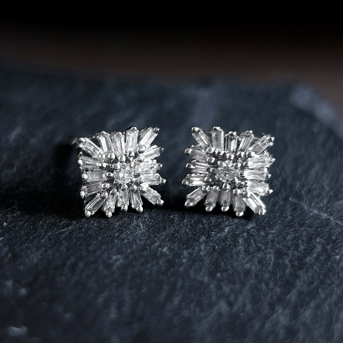 14k Gold 0.38 Ct Natural H Diamond Earrings - 4