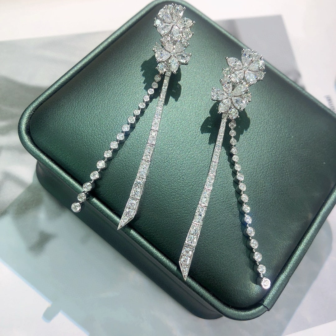 14k Gold 3.72 Ctw Natural H Diamond Earrings - 5