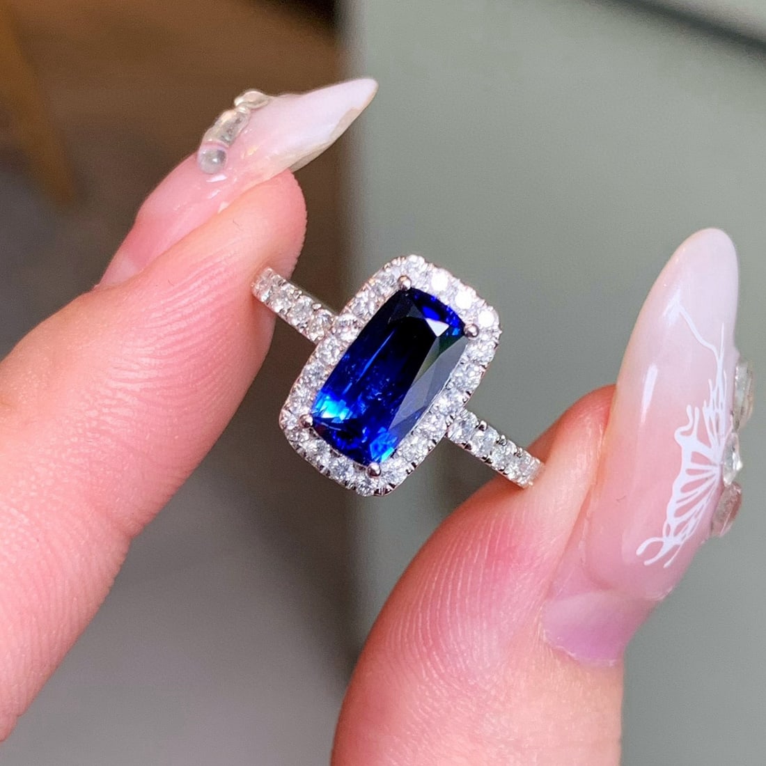 14k Gold 2.15 Ctw Natural Sapphire & Diamond Ring - 5