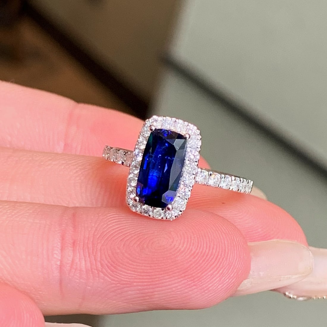 14k Gold 2.15 Ctw Natural Sapphire & Diamond Ring - 6