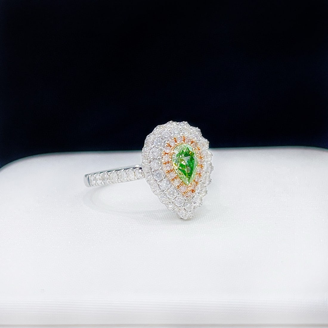 14k Gold 1.21 Ctw Natural Green Diamond & Diamond Ring/pendant( Without Chain ) - 3