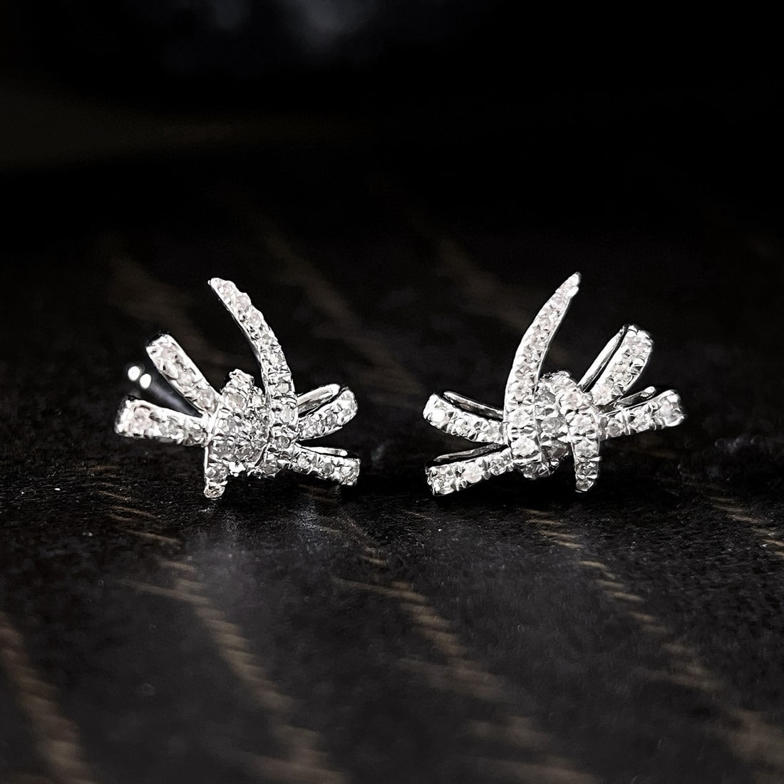 14k Gold 0.22 Ct Natural H Diamond Earrings - 4