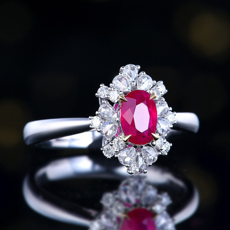 14k Gold 0.97 Ctw Natural Ruby & Diamond Ring - 3