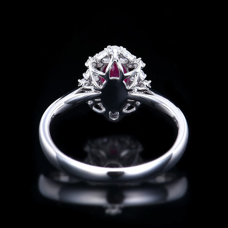 14k Gold 0.97 Ctw Natural Ruby & Diamond Ring - 5