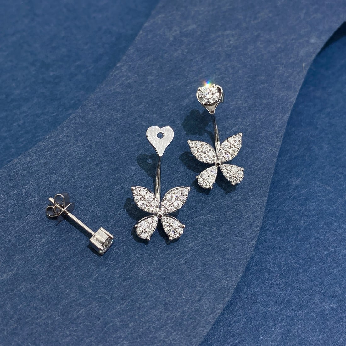 14k Gold 0.80 Ctw Natural H Diamond Earrings - 4