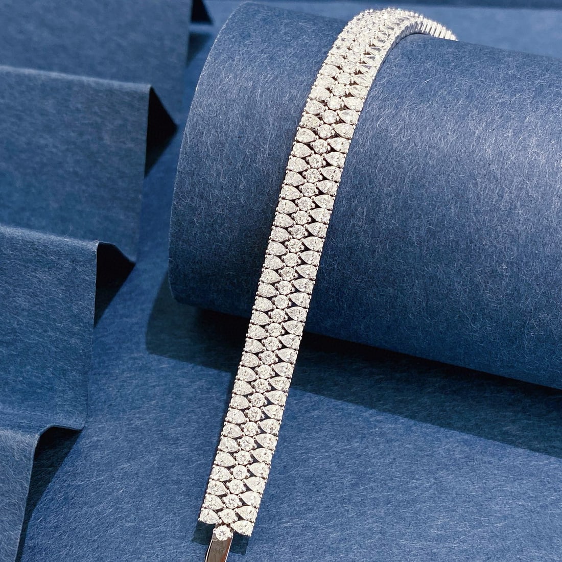 14k Gold 9 Ct Natural H Diamond Bracelet - 5