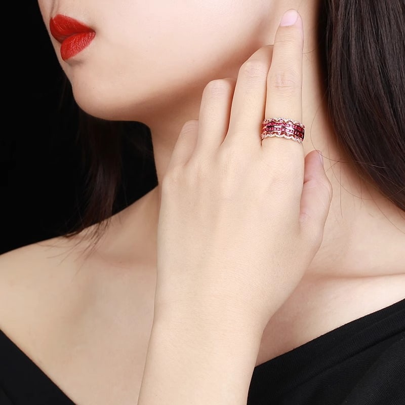 14k Gold 1.28 Ctw Natural Ruby & Diamond Ring - 2