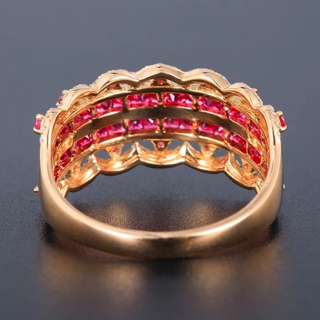 14k Gold 1.28 Ctw Natural Ruby & Diamond Ring - 5