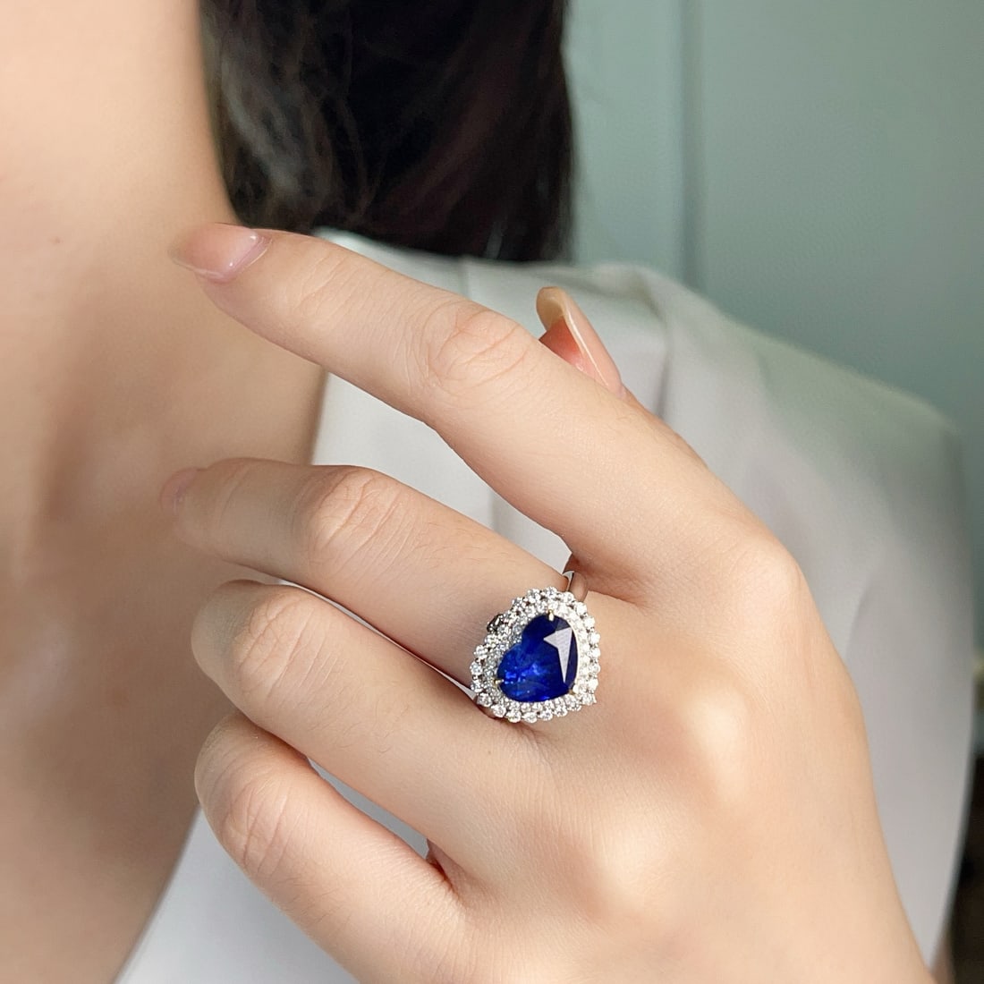 14k Gold 3.94 Ctw Natural Sapphire & Diamond Ring/pendant( Without Chain ) - 5