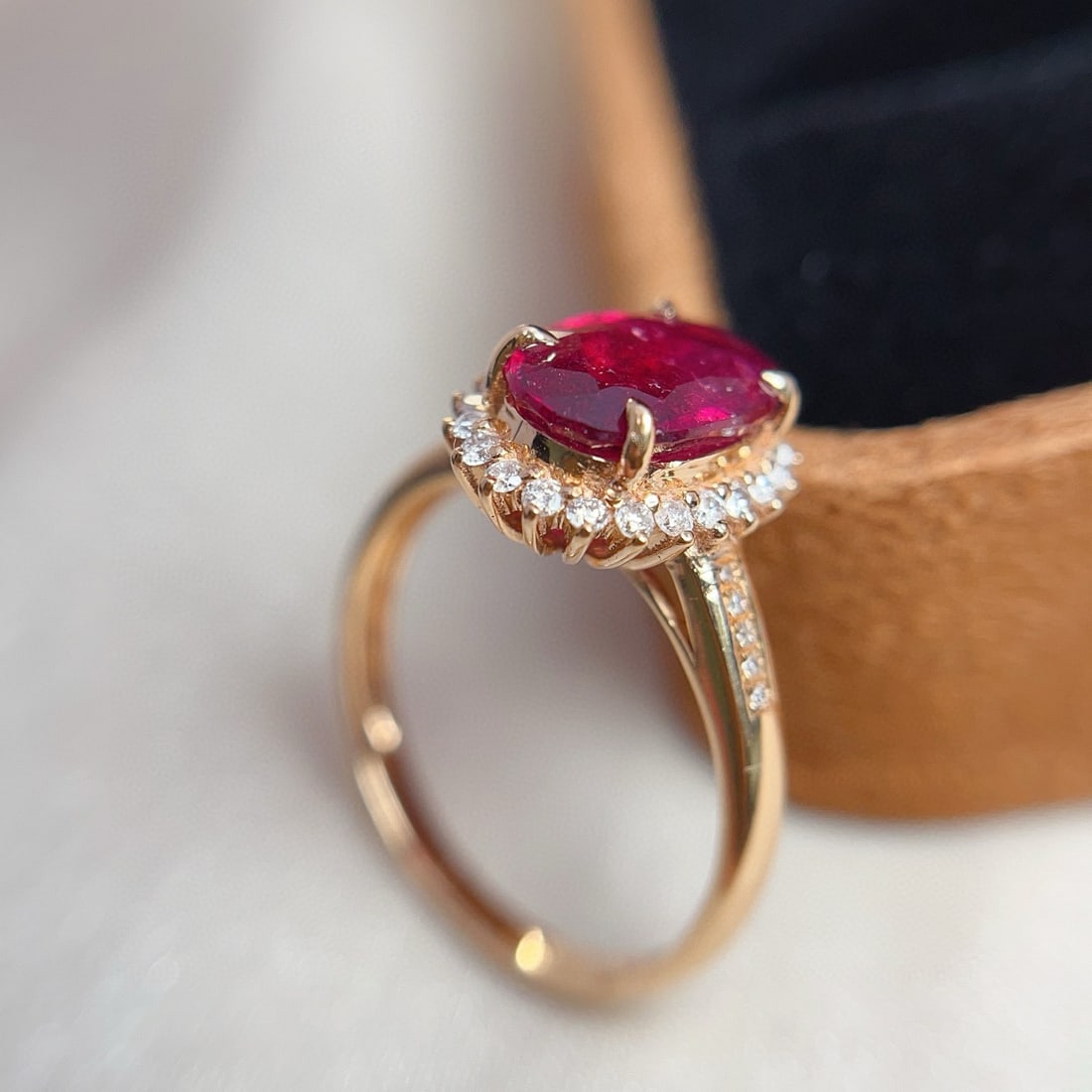 14k Gold 2.10 Ct Natural Tourmaline & Diamond Ring - 3
