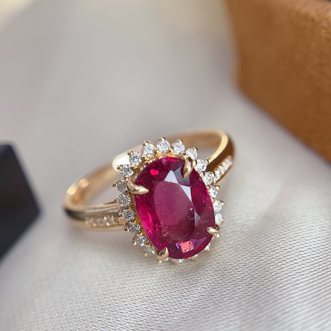14k Gold 2.10 Ct Natural Tourmaline & Diamond Ring - 5