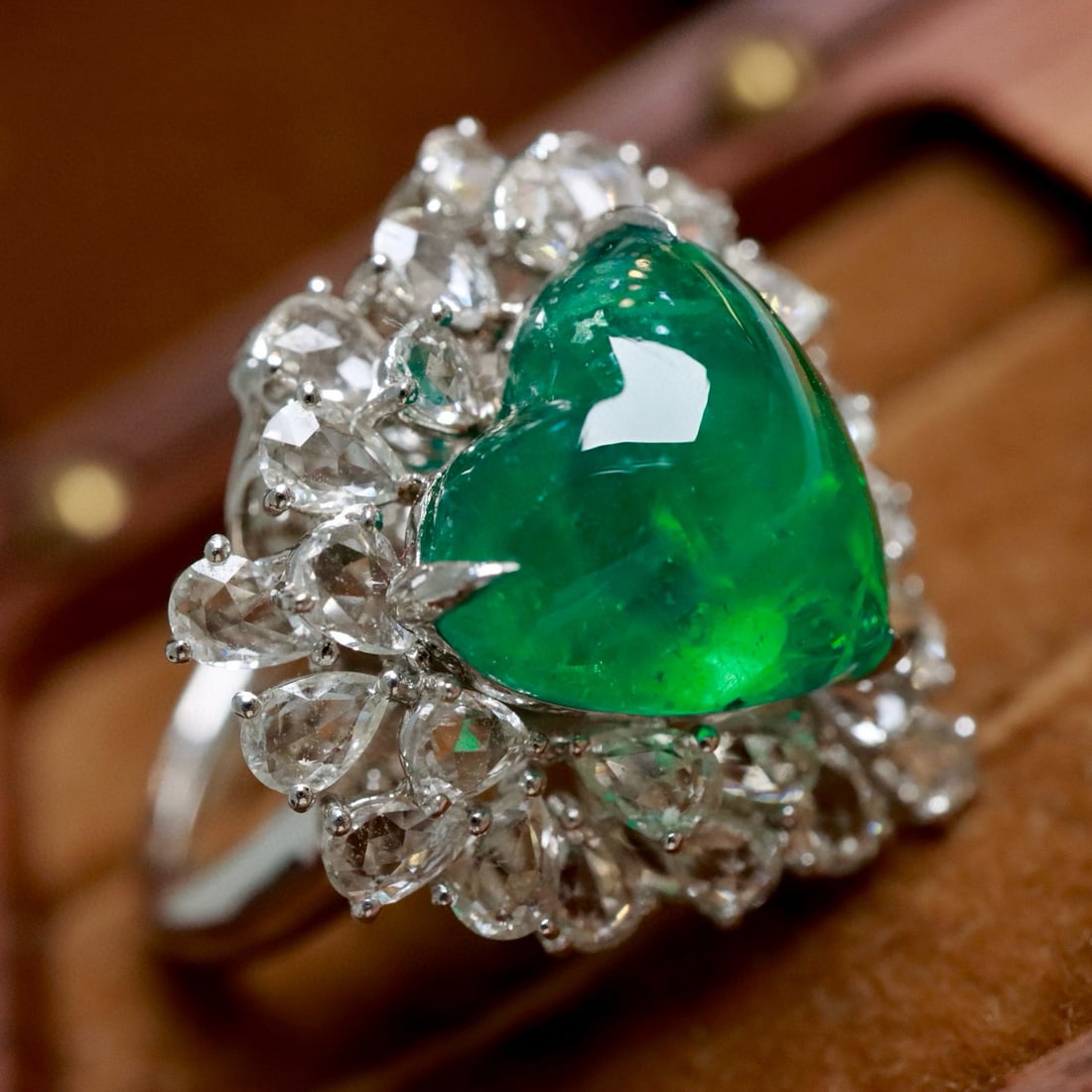 14k Gold 8.44 Ctw Vivid Green Natural Emerald & Sapphire Ring/pendant( Without Chain ) - 3