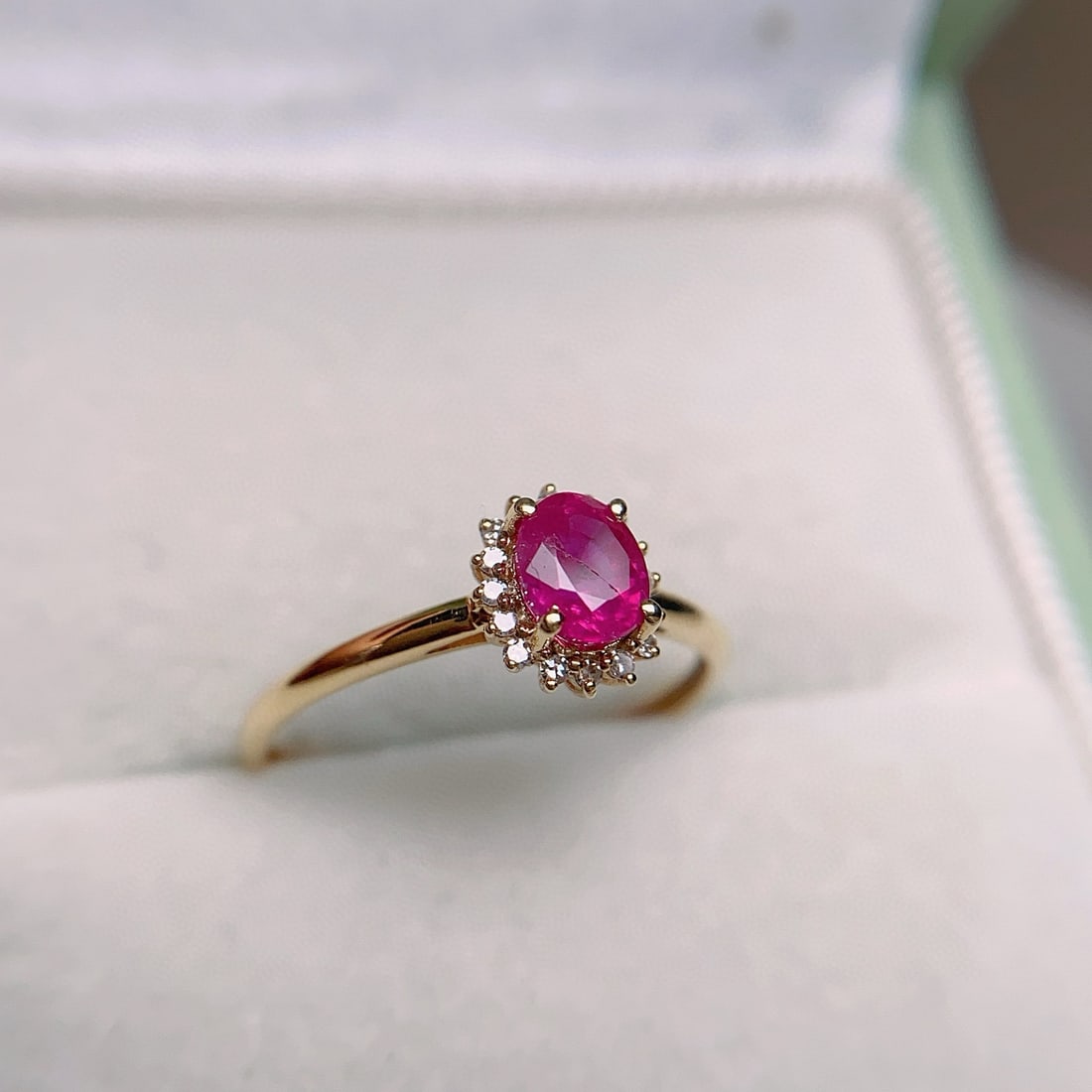 14k Gold 0.73 Ct Natural Ruby & Diamond Ring - 2