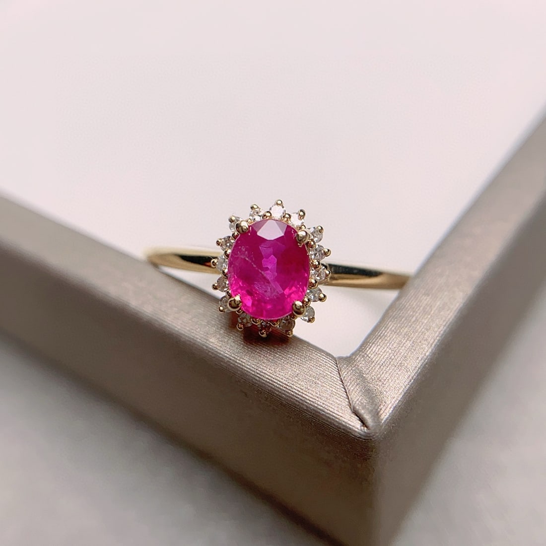 14k Gold 0.73 Ct Natural Ruby & Diamond Ring - 4