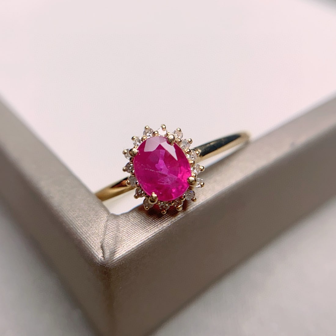 14k Gold 0.73 Ct Natural Ruby & Diamond Ring - 5