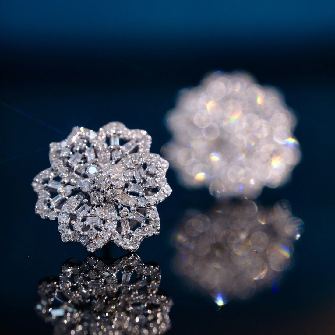 14k Gold 0.9 Ct Natural H Diamond Earrings - 2
