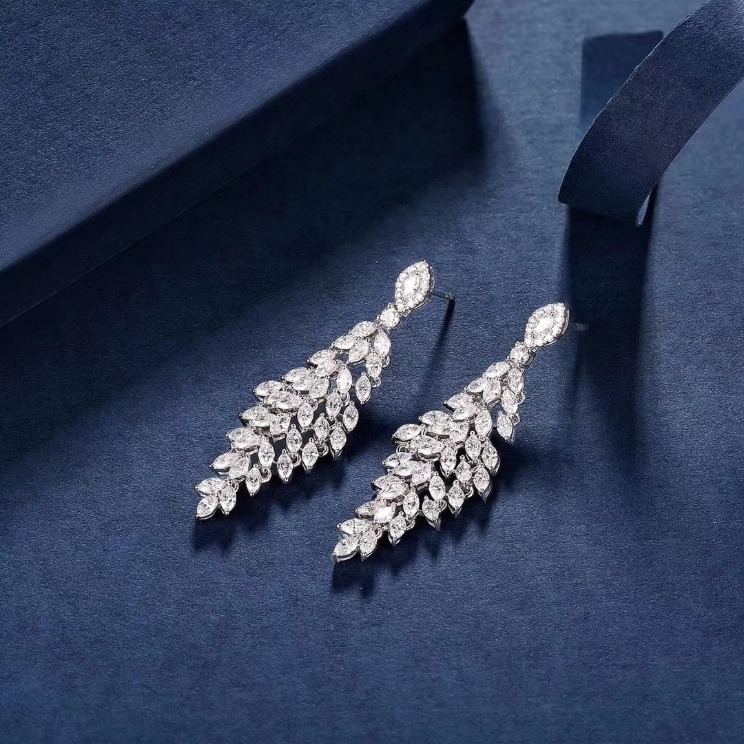 14k Gold 2.87 Ctw Natural H Diamond Earrings - 2
