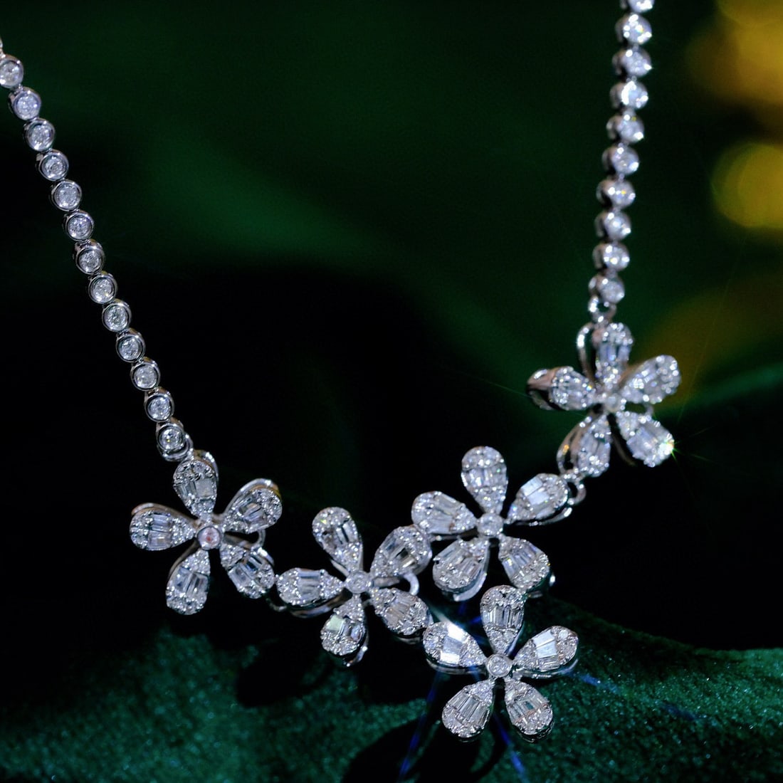 14k Gold 1.35 Ct Natural H Diamond Necklace - 4