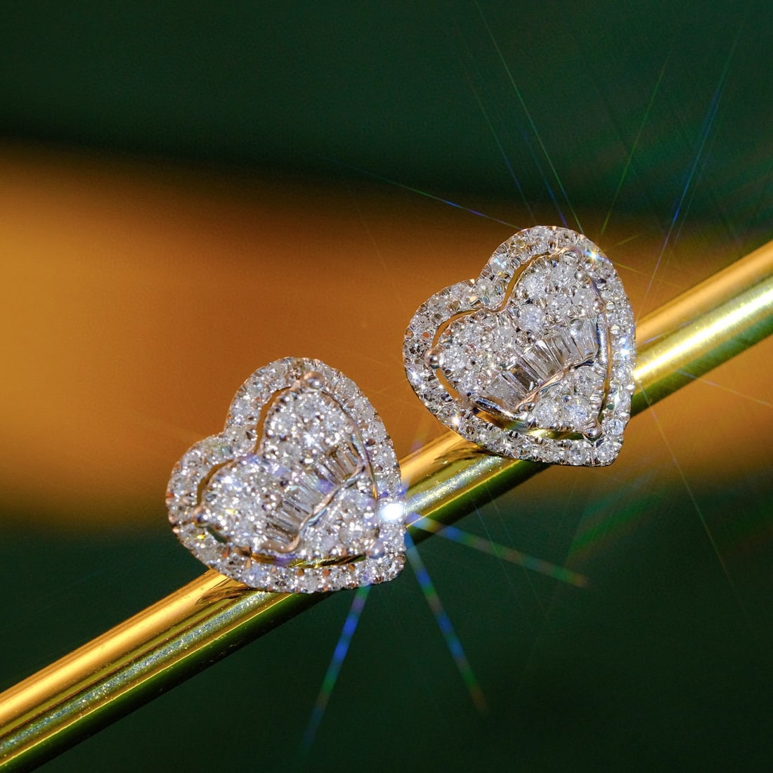 14k Gold 0.5 Ct Natural H Diamond Earrings - 2