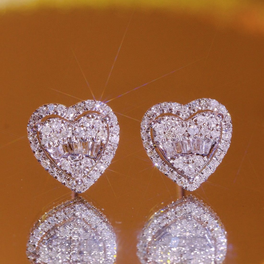 14k Gold 0.5 Ct Natural H Diamond Earrings - 5