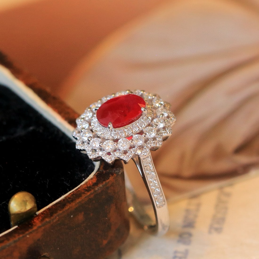 14k Gold 2.00 Ctw Natural Ruby & Diamond Ring - 4
