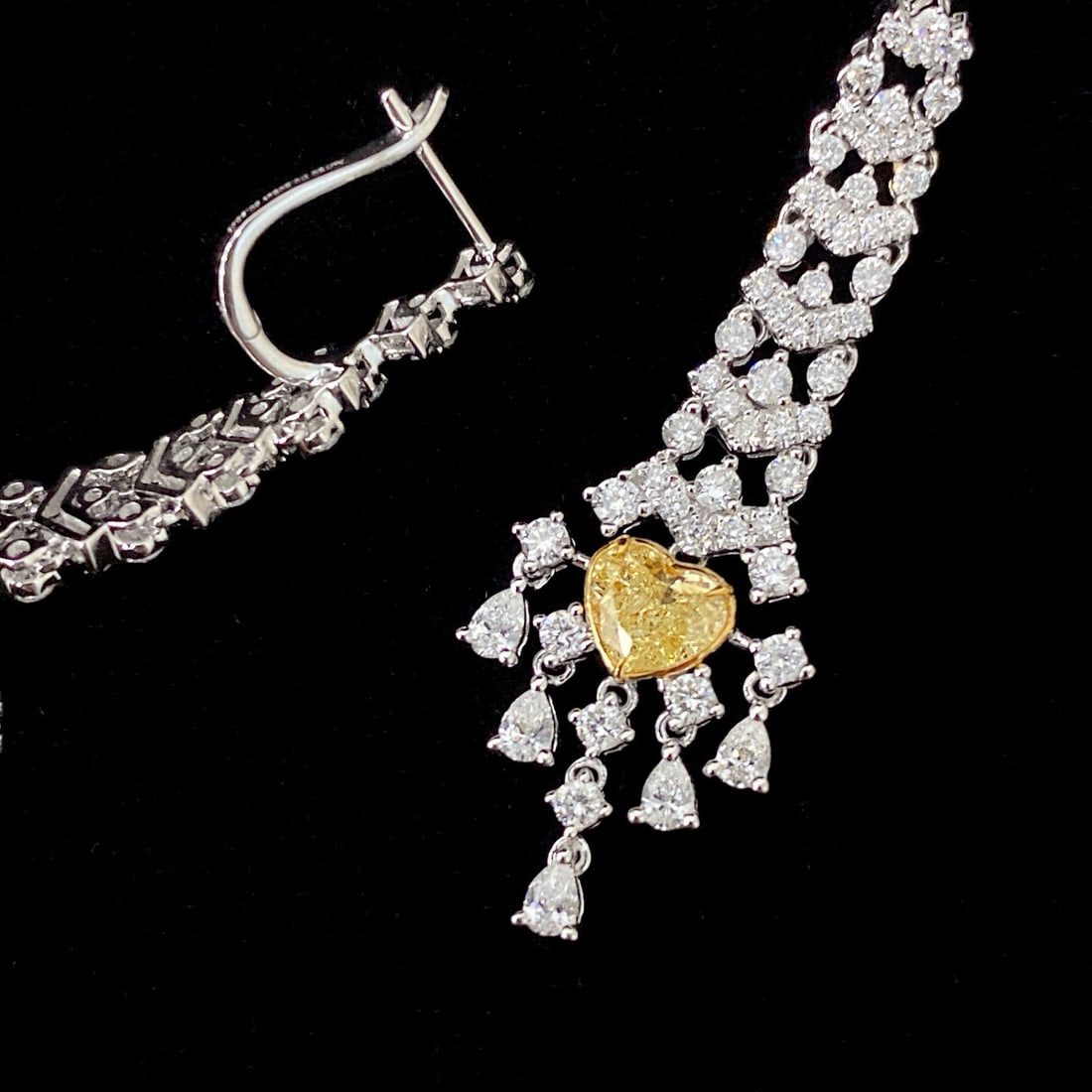 14k Gold 2.71 Ctw Natural Yellow Diamond & Diamond Earrings - 3