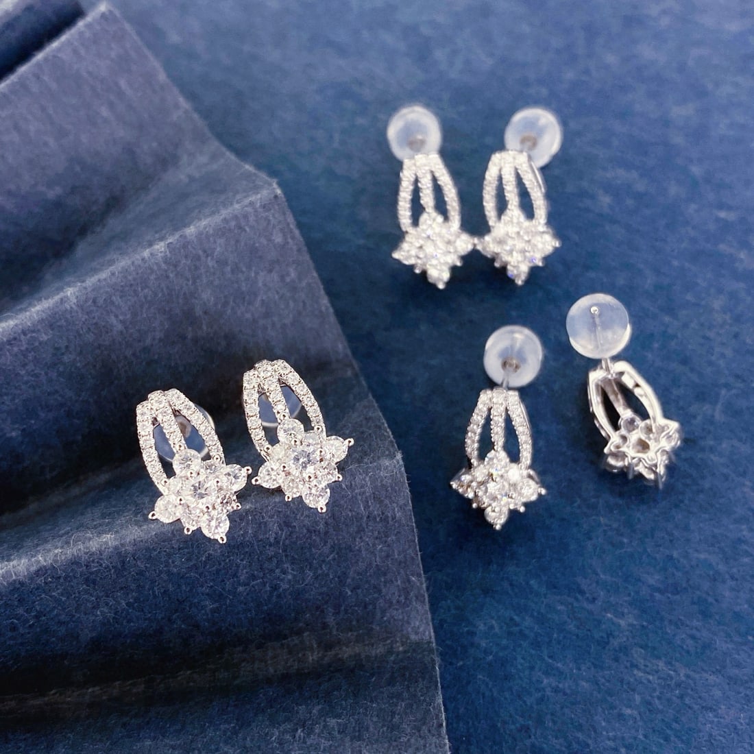 14k Gold 0.8 Ct Natural H Diamond Earrings - 2