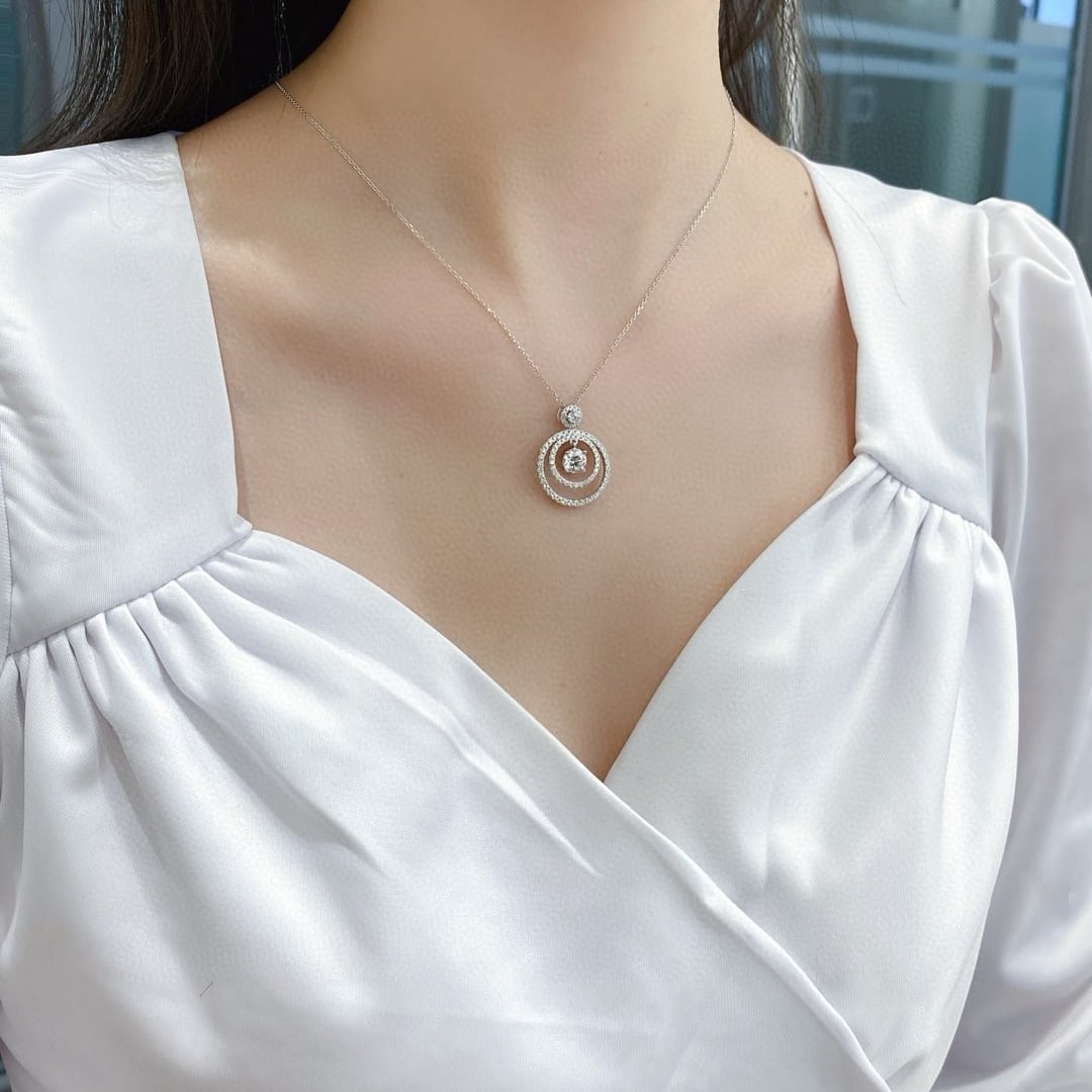 Gia Certified 14k Gold 1.25 Ctw Natural D Vs2 Round Diamond Necklace - 3