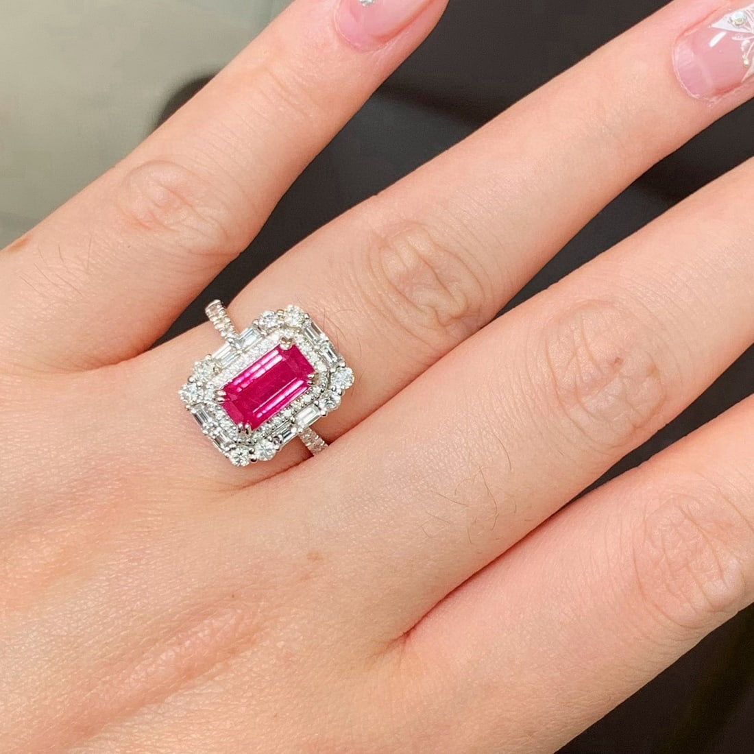 14k Gold 3.10 Ctw Natural Ruby & Diamond Ring - 7