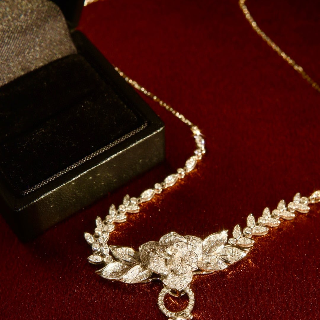 14k Gold 1.5 Ct Natural H Diamond Necklace - 2