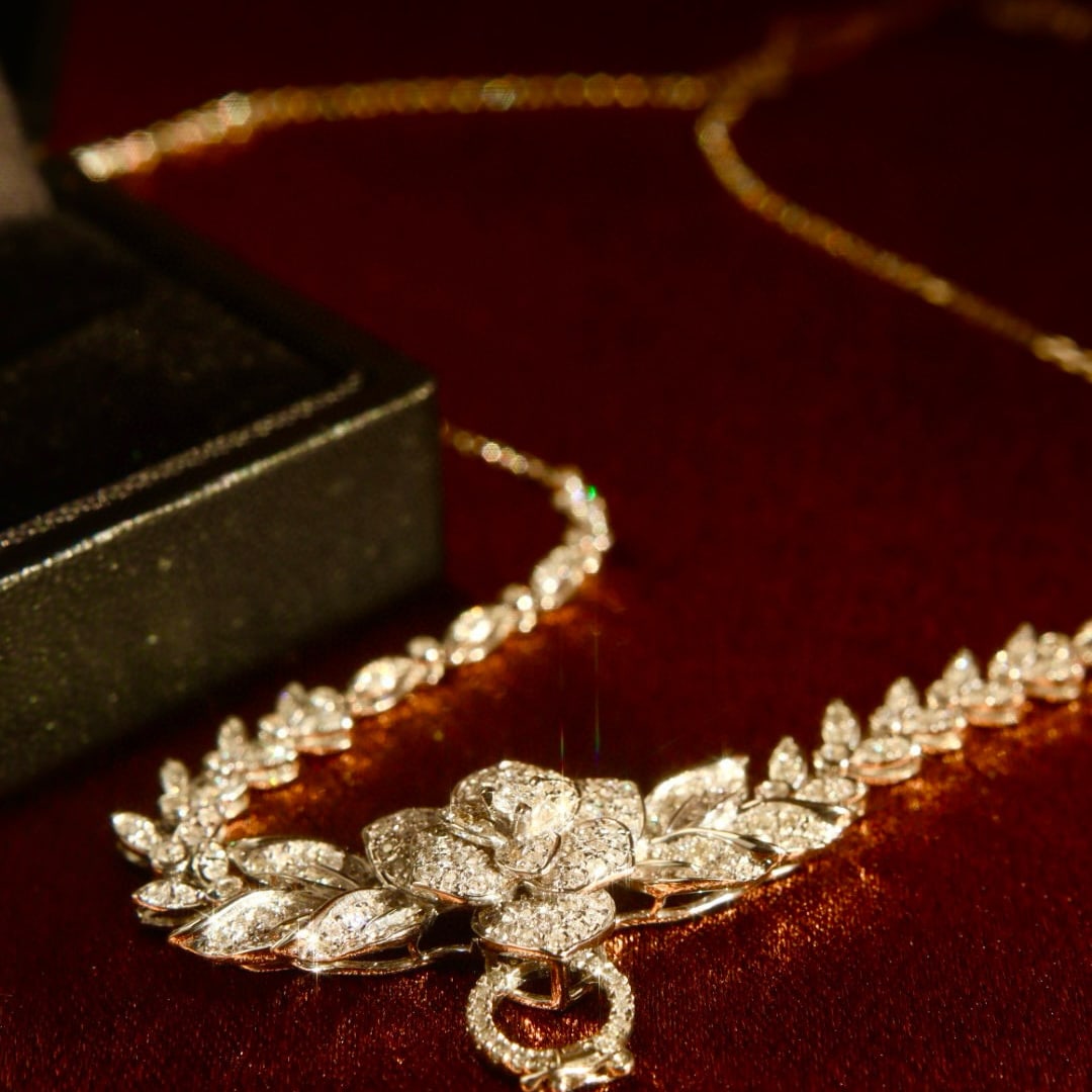 14k Gold 1.5 Ct Natural H Diamond Necklace - 4