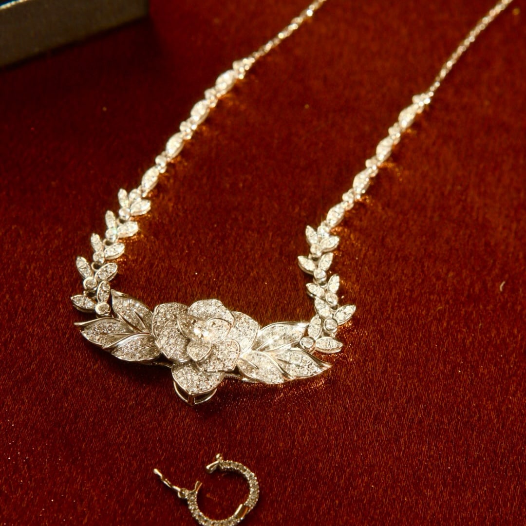 14k Gold 1.5 Ct Natural H Diamond Necklace - 5