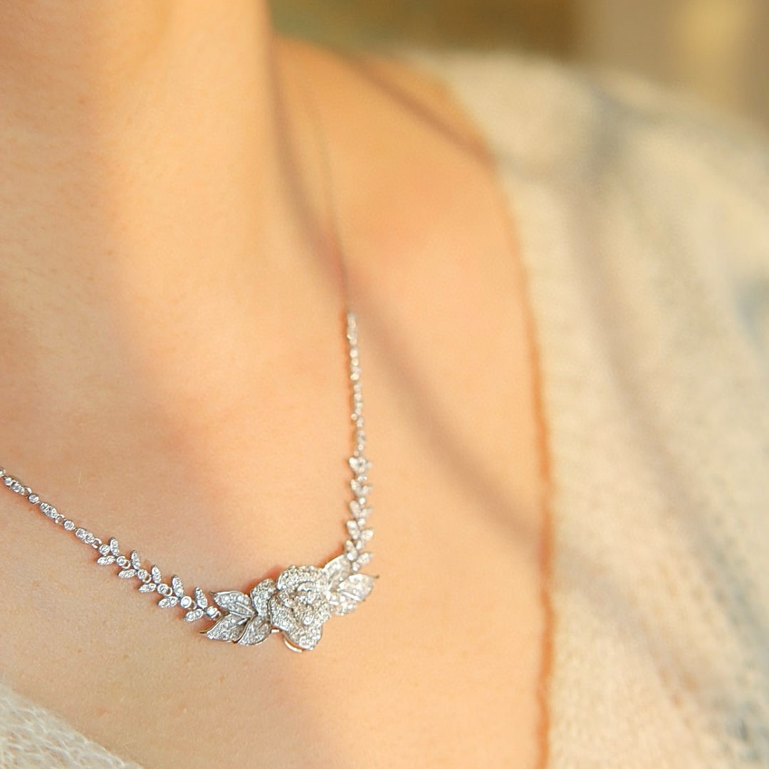 14k Gold 1.5 Ct Natural H Diamond Necklace - 6
