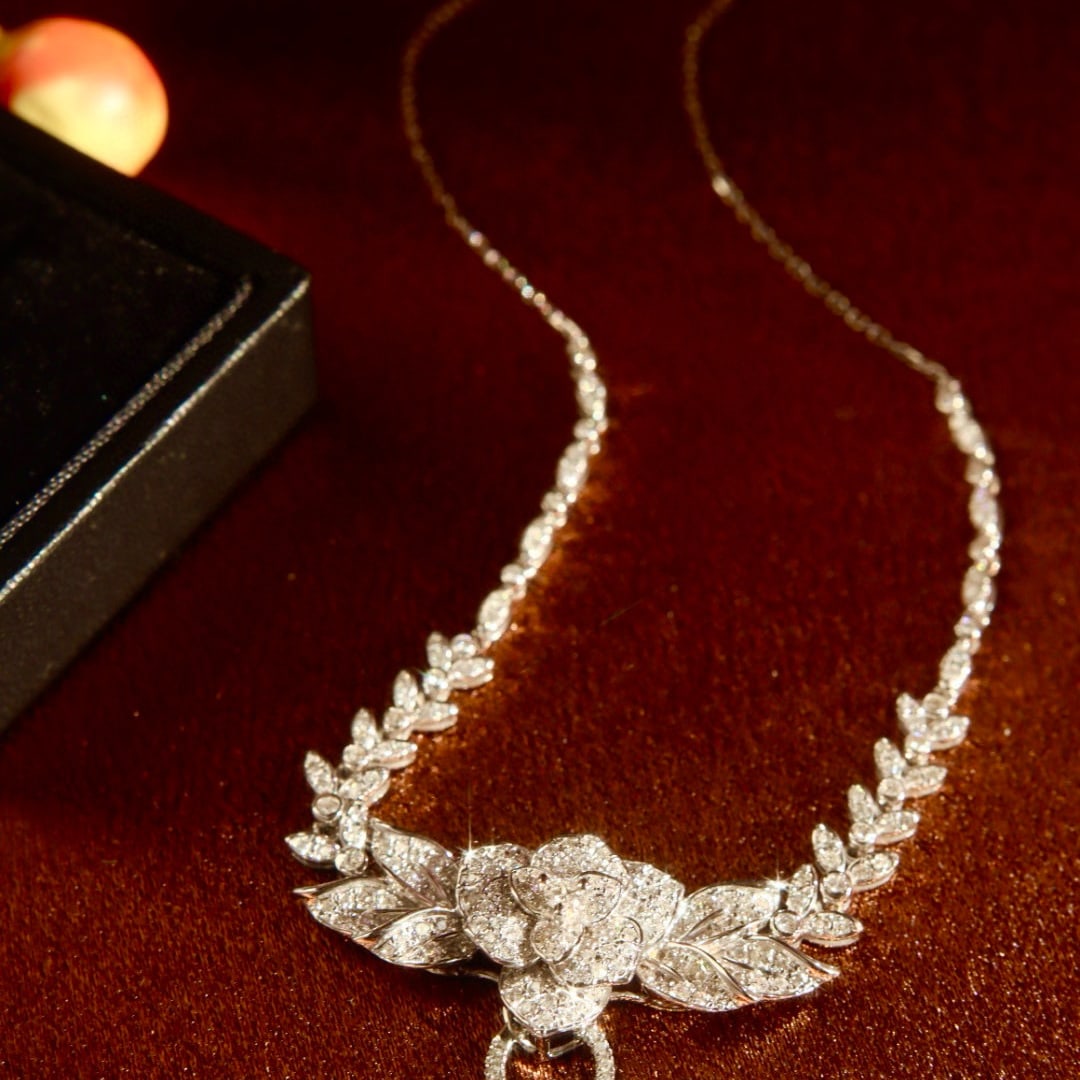 14k Gold 1.5 Ct Natural H Diamond Necklace - 7
