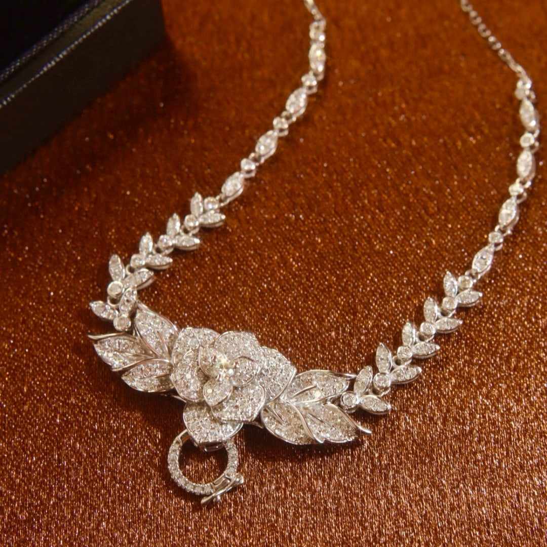 14k Gold 1.5 Ct Natural H Diamond Necklace - 8