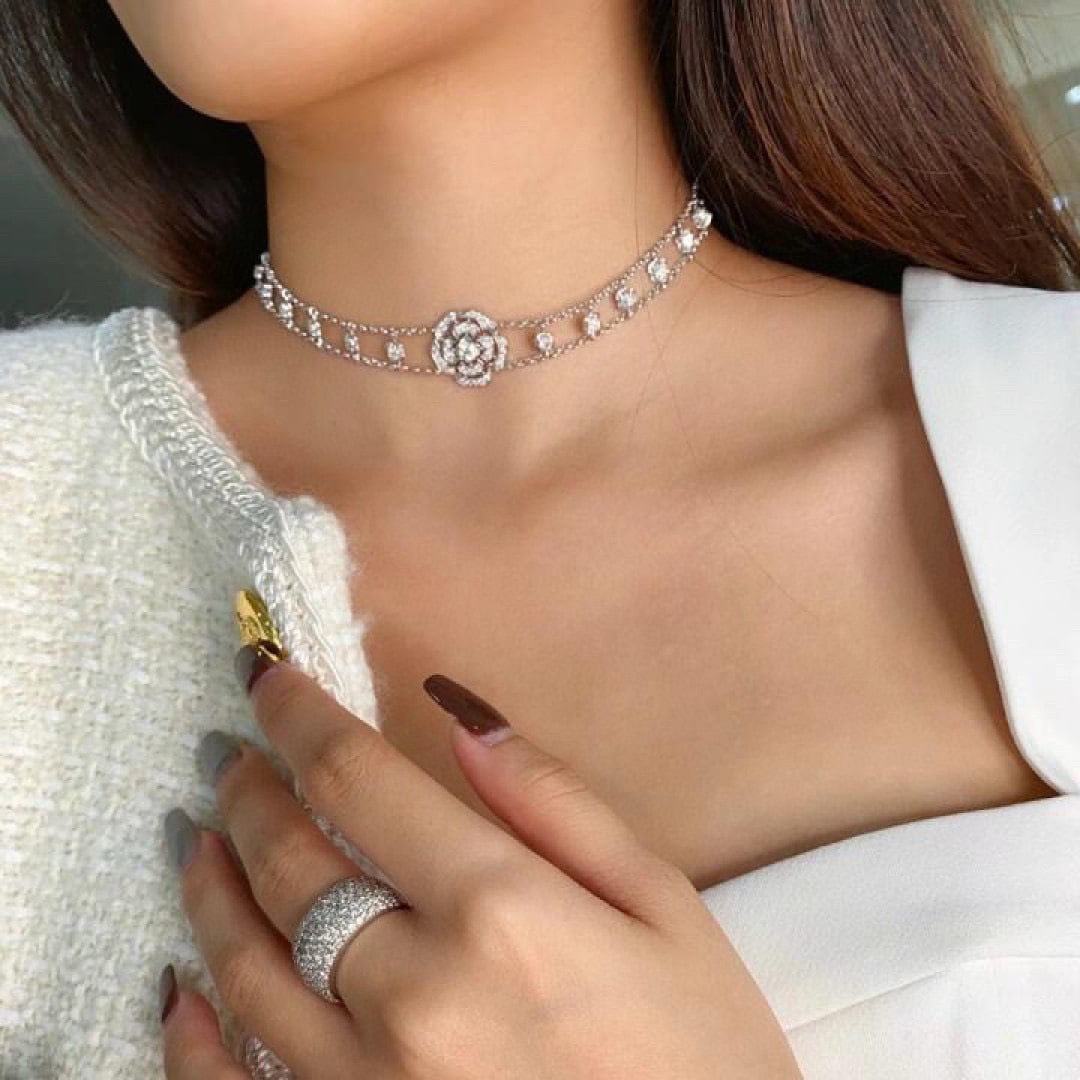 14k Gold 0.85 Ct Natural H Diamond Necklace - 8